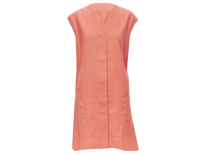 Abito senza maniche in cotone e seta plissettato con schiena a bolla Marni Rosa