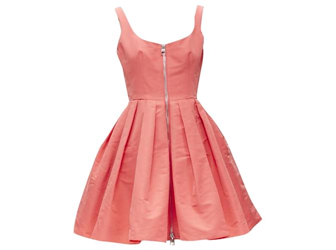 Abito in taffetà con zip frontale di Alexander McQueen Rosa