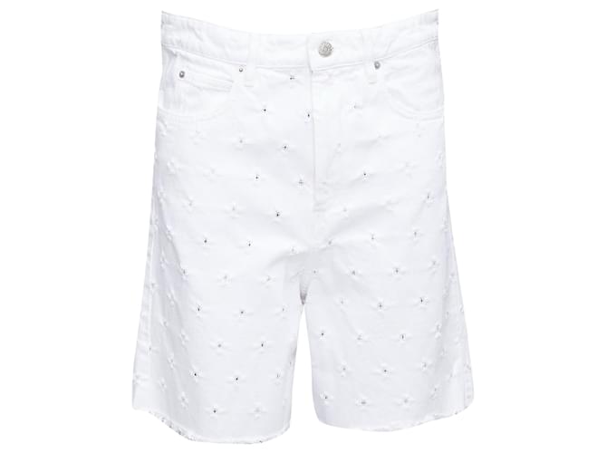 Shorts in denim perforato Liny di Isabel Marant Étoile Bianco