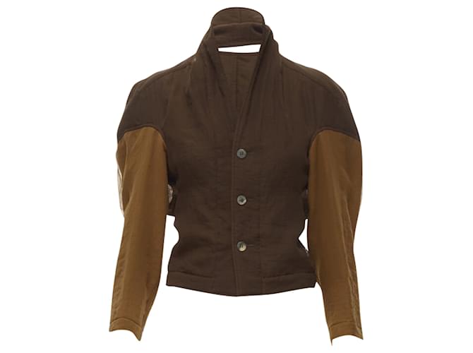 Comme Des Garcons Giacca con colletto a blocchi di colore Comme Des Garçons Metallico Bronzo