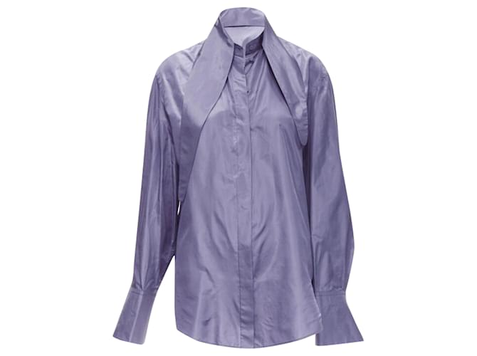 Camicia oversize in taffetà di seta lilla Valentino Garavani Porpora