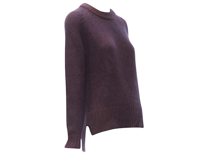 Maglione in mohair con orlo a maglia Theory Marrone