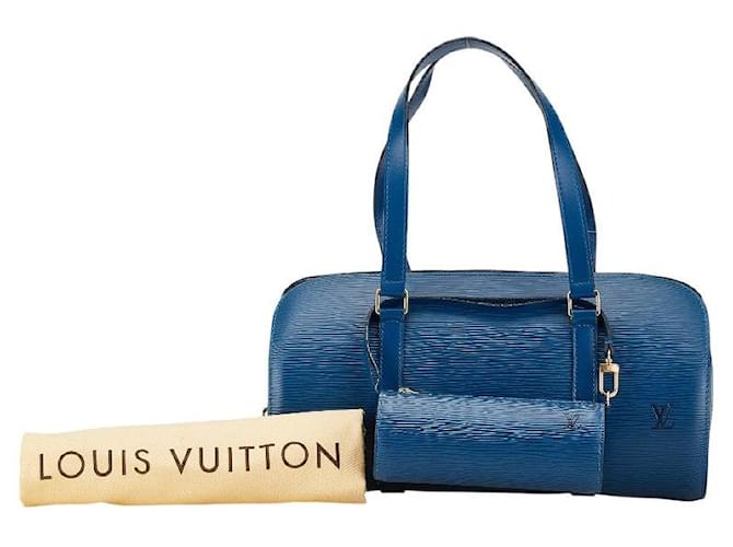 Borsa a mano in pelle Epi Soufflot di Louis Vuitton Blu