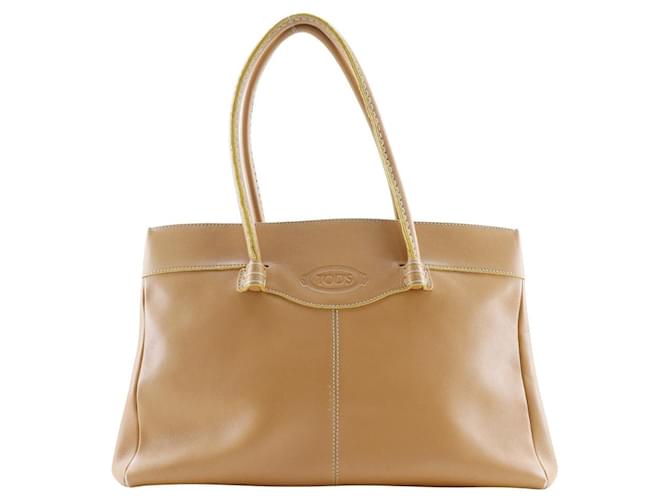 Borsa a spalla in pelle di vitello Tod's Mocassino Beige
