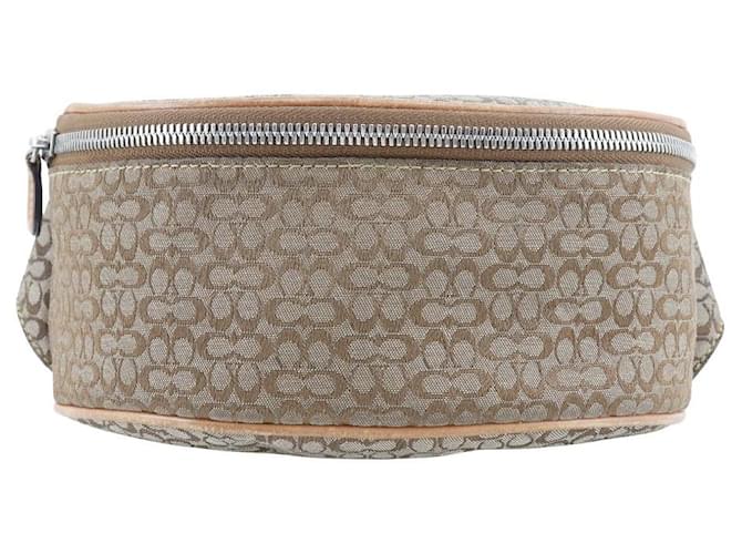 Borsa a vita in tela Mini Signature Coach F05093 Marrone