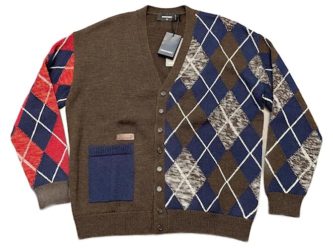 Dsquared2 Maglioni di lana Marrone Rosso Blu