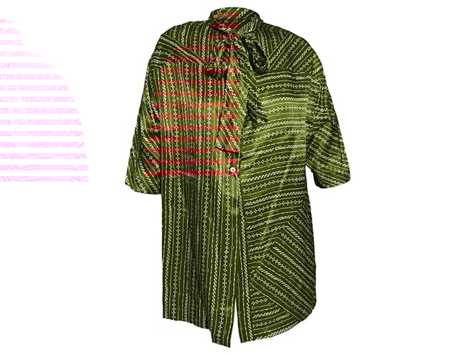 Blusa Chloé con fiocco in seta marrone Rosso