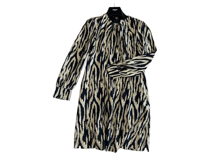 Céline Abito lungo con maniche lunghe Nero