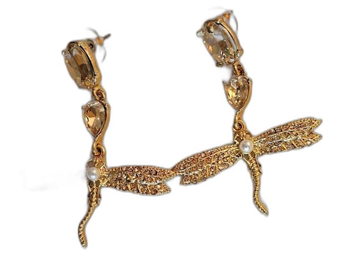 Oscar de la Renta Libellula Marrone Argento Giallo