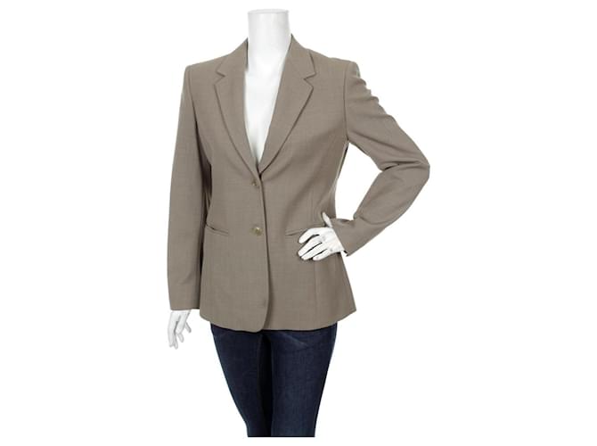 Max Mara Blazer in lana per donna a un bottone, made in Italy, taglia 40 Grigio