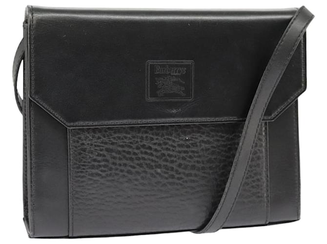 Autre Marque Borsa a spalla Burberrys in pelle nera Auth bs20154 Nero