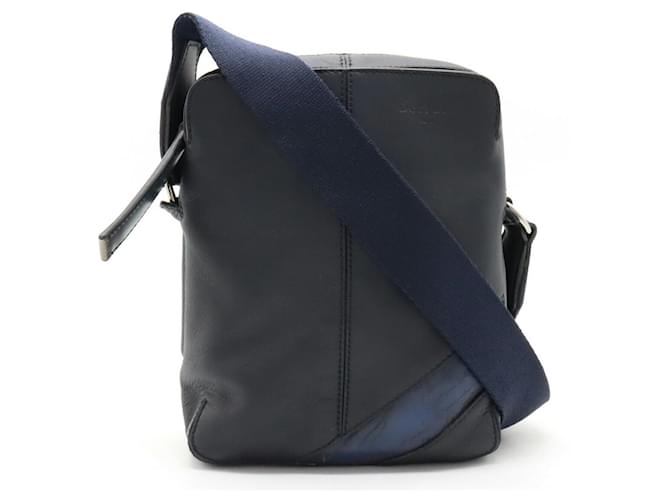 Borsa a spalla Berluti in pelle Monolith Calligraphy Script Blu