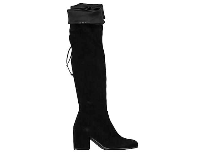 Stivali alti Stuart Weitzman in suede nero