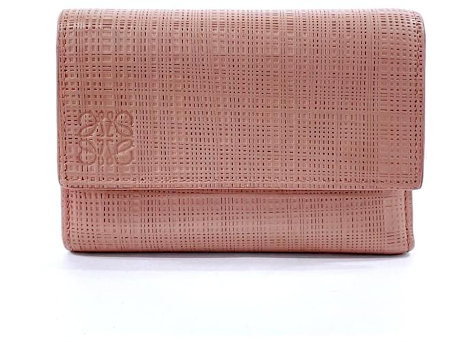 Portafoglio compatto in pelle Loewe rosa
