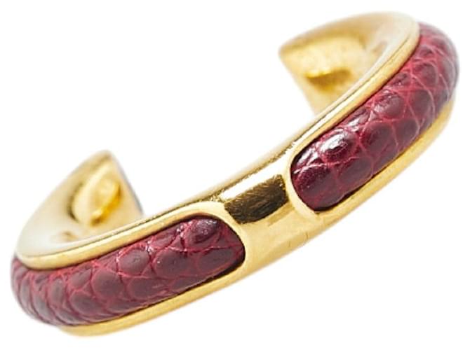 Ring Hermès Anello in lucertola Bordeaux Hermes Gold D'oro Metallico