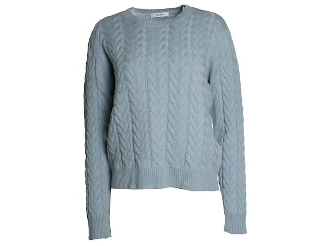 Max Mara, maglione blu a trecce