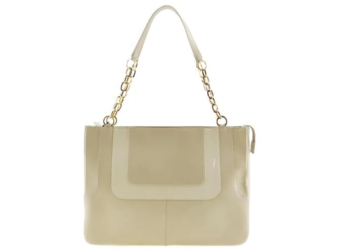 Borsa a spalla in catena di vitello Versace Marrone Beige