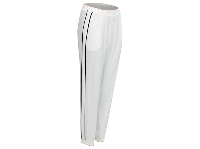 Pantaloni jogger casual con rifiniture in seta Fendi Bianco