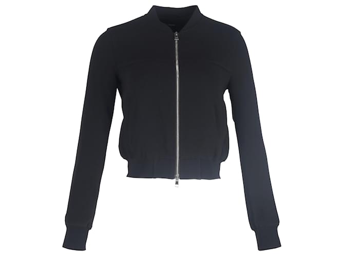 Giacca Bomber Crepe Theory in Triacetato Nero