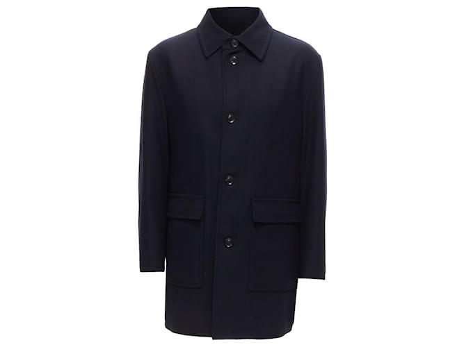 Cappotto lungo in misto lana con bottoni classici della collezione Lanvin Blu Blu navy