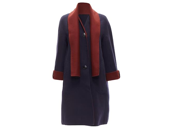 Cappotto reversibile in cashmere double face Loro Piana Rosso Bordò