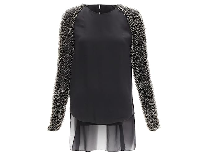 3.1 Phillip Lim Top a maniche raglan decorato con perline a punta di Phillip Lim Nero