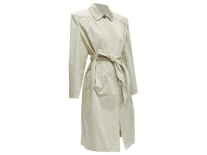 Trench coat oversized boxy con cintura di spalla di Demna Balenciaga Verde Cachi