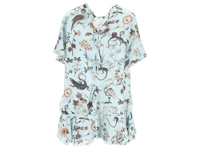 Abito Mini Stampato Red Valentino in Poliestere Turchese