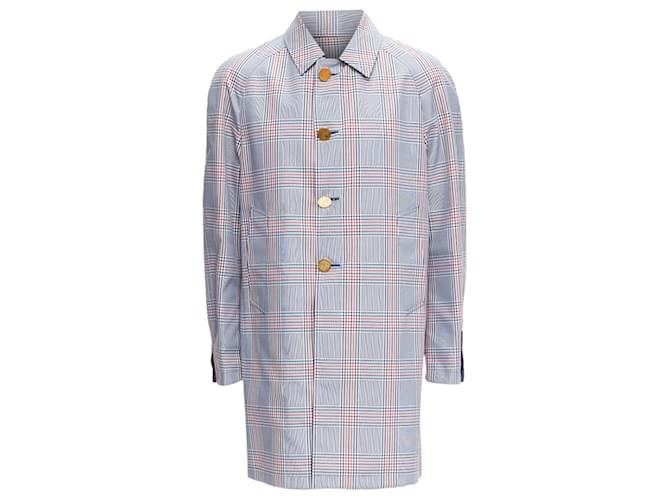 Thom Browne Cappotto reversibile con bottoni a quadri classici Thom E Blu Blu navy