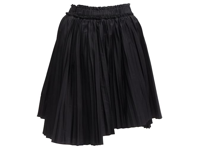 Gonna plissettata asimmetrica alta-bassa in cotone Tod's Nero