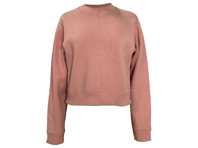 Maglione girocollo Acne Studios in cotone rosa Marrone