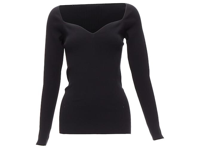 Top in maglia con scollatura a cuore in modal Balenciaga Demna Nero