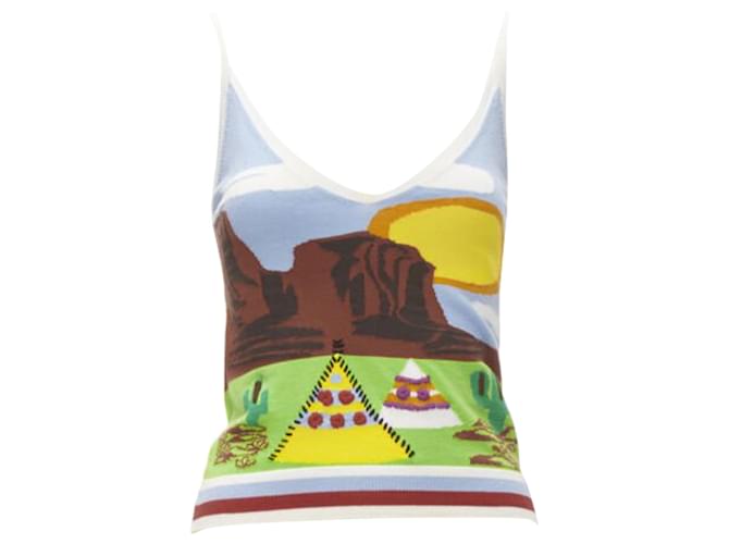 Canotta in maglia Dsquared2 Camping Scene Multicolore