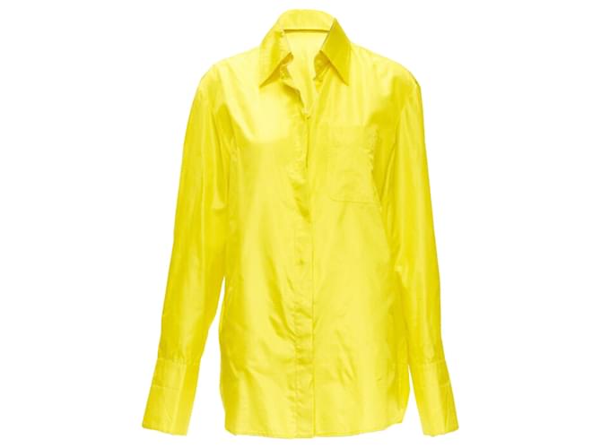 Camicia oversize in taffetà di seta Valentino Garavani Giallo