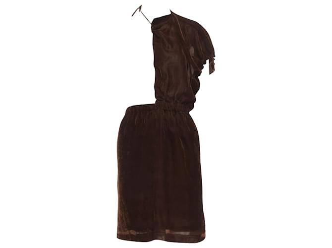 Comme Des Garcons Gonna in velluto con cordoncino in vita fino al ginocchio Comme Des Garçons Marrone