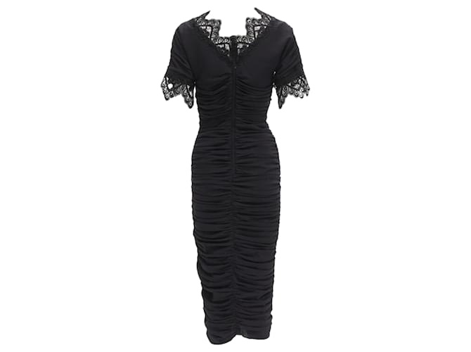 Abito da cocktail in seta con pizzo Dolce & Gabbana Nero