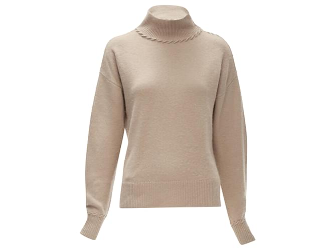 Collo alto in cashmere con punto a zig zag di Theory Marrone