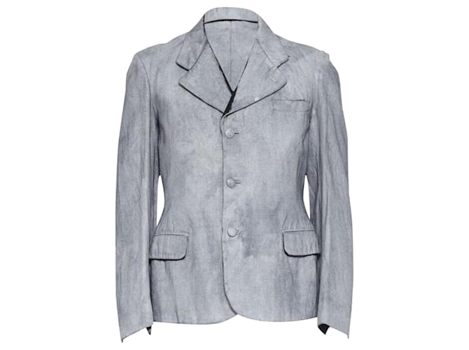 Maison Martin Margiela Blazer casual verniciato argento Maison Margiela Metallico