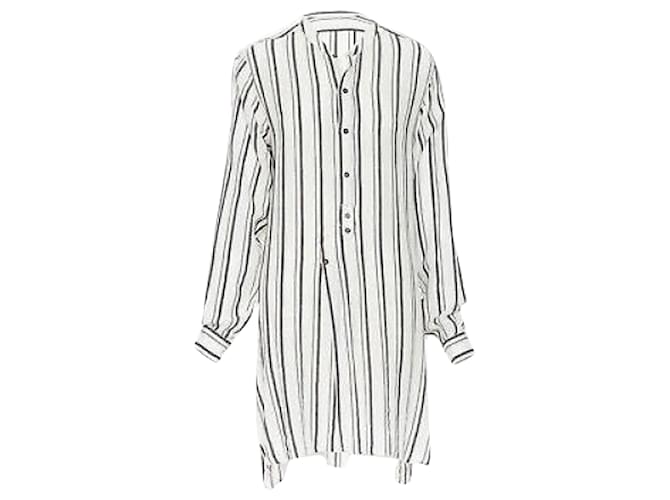 Abito tunica a righe in misto viscosa e cotone Isabel Marant Marrone Beige