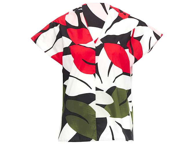 Top boxy a maniche corte con stampa geometrica Marni Nero