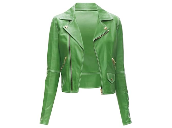 Giacca moto in pelle Loewe Kelly Verde