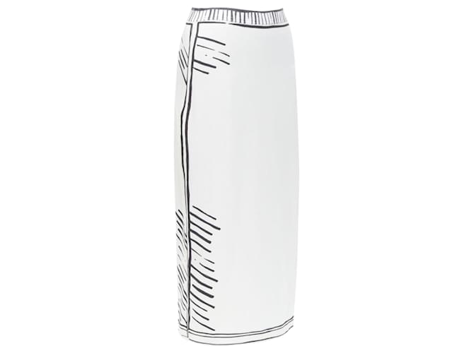 Gonna in marker da fumetto Fendi Joshua Vides California Sky Bianco