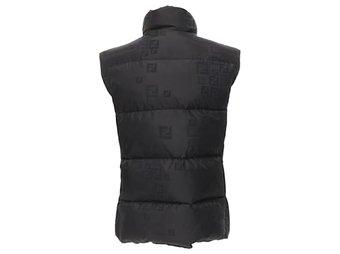 Gilet imbottito in piuma d'oca con monogramma FF Zucca di Fendi Nero