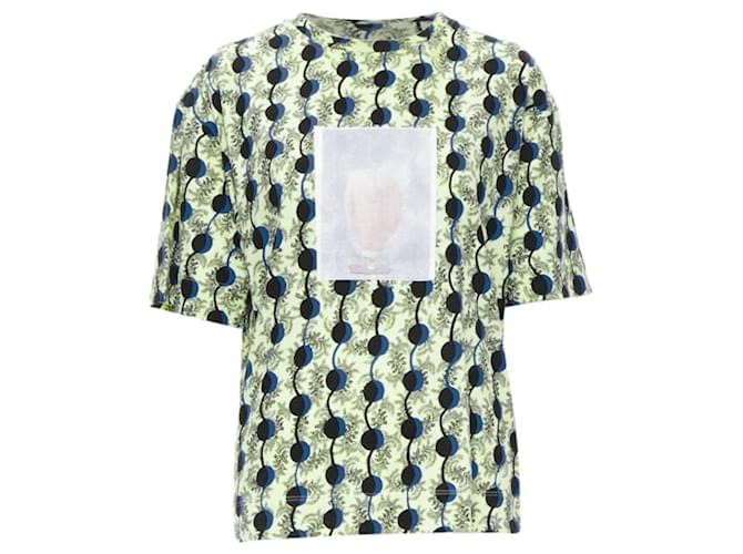 T-shirt boxy a maniche corte con stampa fotografica geometrica paisley Marni Verde