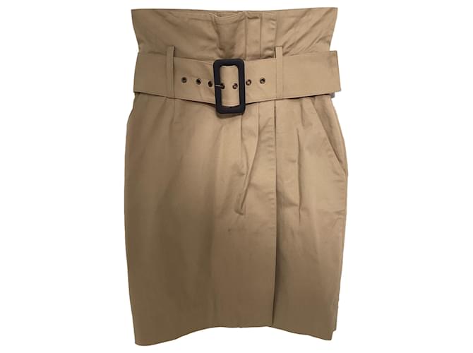 Gonna a cintura Ba&sh in cotone beige