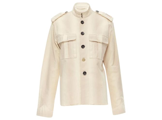 Camicia da capitano militare Yves Saint Laurent Marrone Beige
