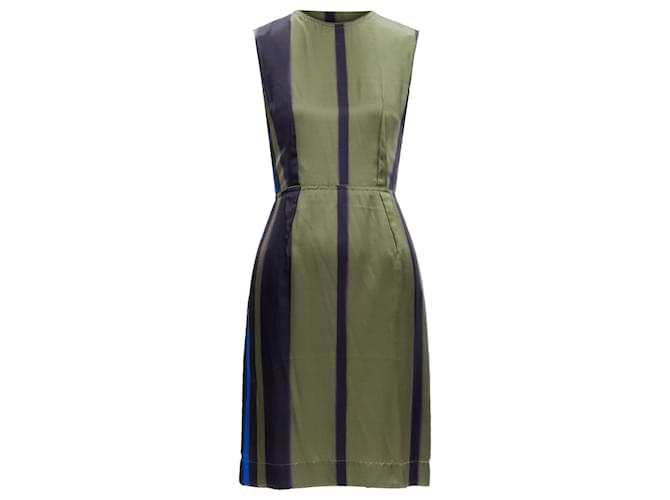 Abito in seta astratta con dart invertiti di Lanvin Multicolore