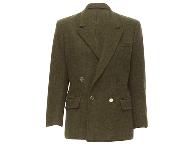 Comme Des Garcons Blazer doppiopetto in feltro di lana muschiata Comme Des Garçons Verde