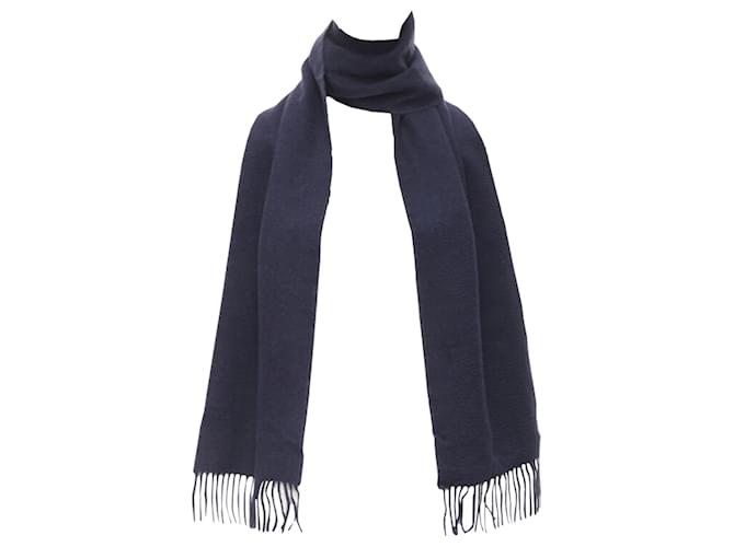 Sciarpa con frange in cashmere Pringle of Scotland Blu