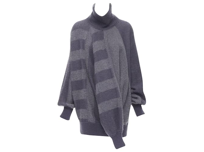 Abito maglione a righe Issey Miyake Porpora